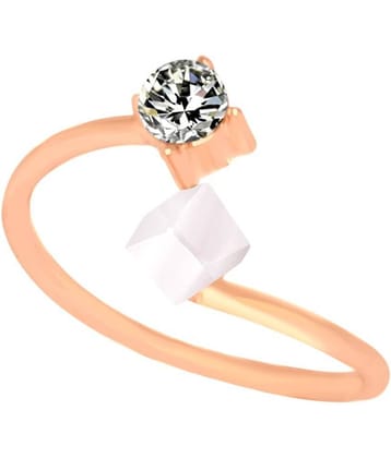 Romp Fashion Rose Gold Plated Colorful Crystal Open Ring for Girls and Women