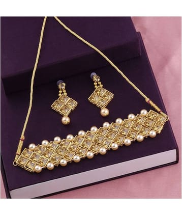 Silver Shine Alloy Golden Contemporary/Fashion Necklaces Set Choker