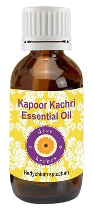 Deve Herbes Pure Kapoor Kachari Essential Oil 15ml (Hedychium Spicatum)100% Natural Therapeutic Grade