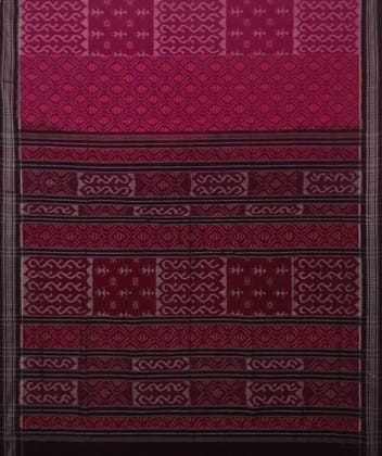 Magenta maroon handwoven sambalpuri cotton saree
