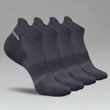 Heelium Bamboo Kids Ankle Socks - 4 Pairs-Age 3-5 Years / Dark Grey | Dark Grey | Dark Grey