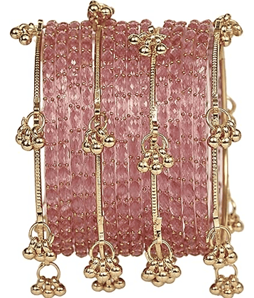 Vedhahi Fluorescent Pink Bangle Set ( Pack of 16 )