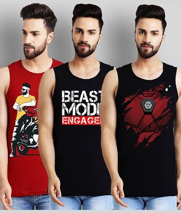 Leotude Pack of 3 Cotton Regular Fit Men's T-Shirt ( Multi )