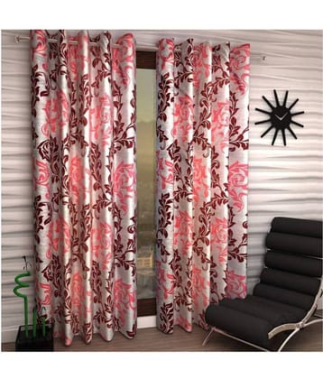 Tanishka Fabs Semi-Transparent Curtain 5 ft ( Pack of 2 ) - Maroon