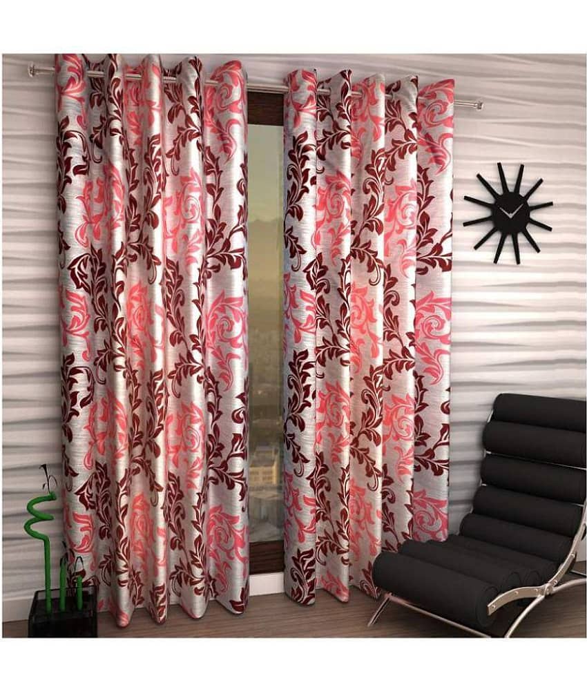 Tanishka Fabs Semi-Transparent Curtain 5 ft ( Pack of 2 ) - Maroon