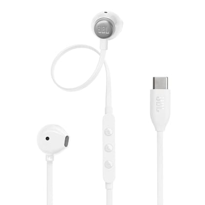 JBL Tune 305C Wired in-Ear Type C Earphone Compatible with USB-C Devices - White