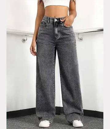 GF Women's Baggy High-Rise Jeans ( Charcoal )