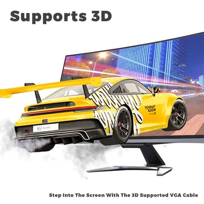 VGA Male to Male ,15-Pin Cable/Adapter for PC, Monitor, Projector, Laptop, TV, LCD/LED (White)