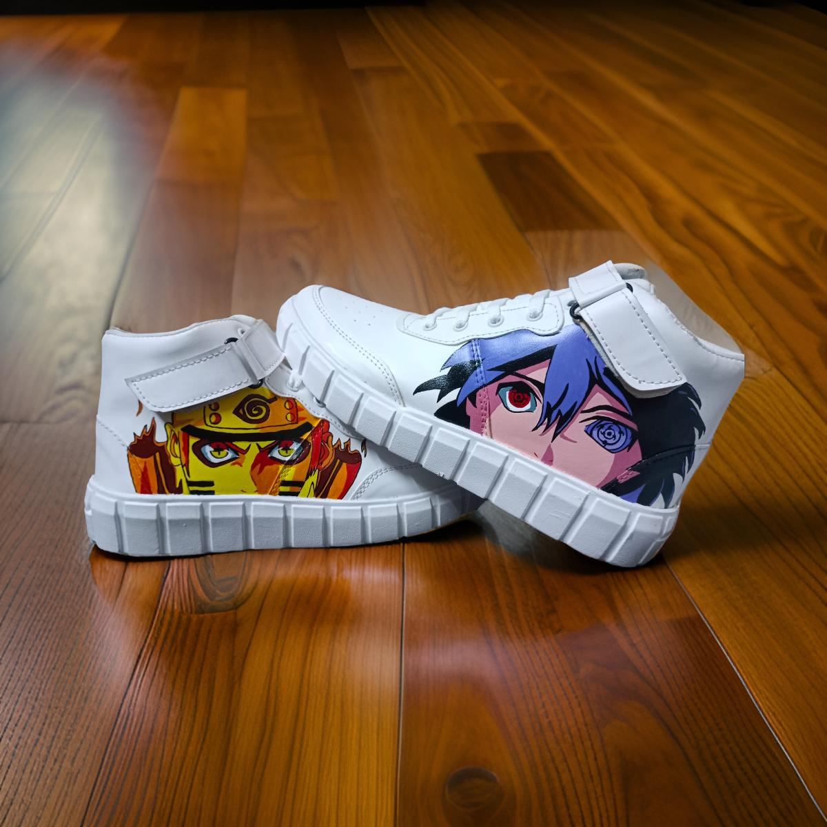 Hand-Painted Anime Shoes - Custom Naruto & Sasuke Design