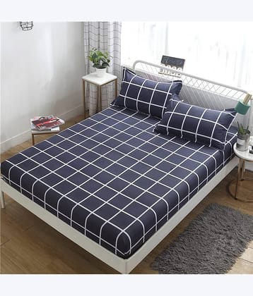 House Of Quirk Polyester Queen Bedsheet ( Blue )