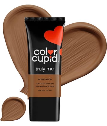 Color Cupid Truly Me Foundation, Chocolate, 16Hr Stay, Shine Free, Blendable Matte Finish, 30 Ml