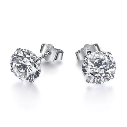 SOLITAIRE STUDS (8MM) - Fine Silver-Silver