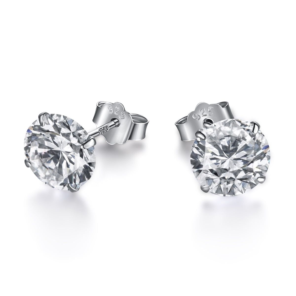 SOLITAIRE STUDS (8MM) - Fine Silver-Silver
