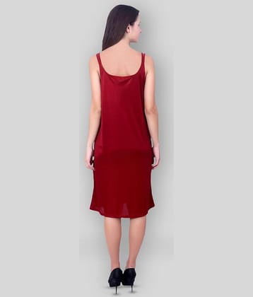 You Forever - Maroon Satin Women's Nightwear Nighty & Night Gowns
