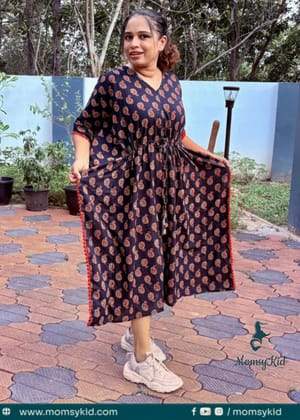 Kaftan Cotton Printed Fabric with lace