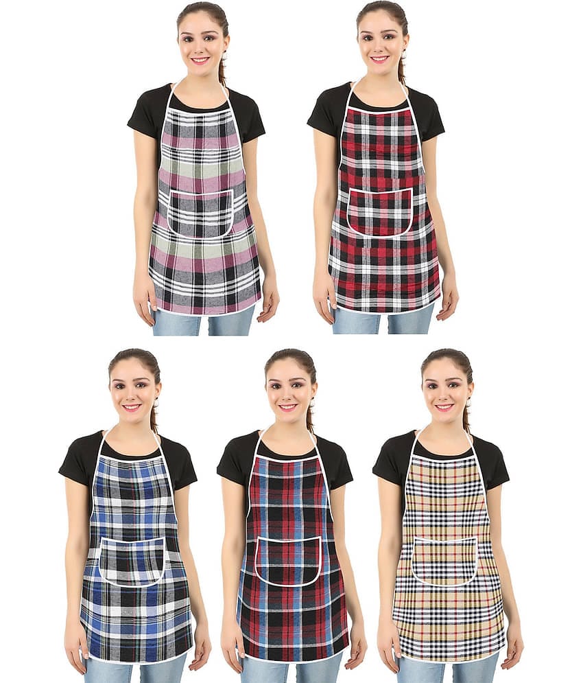 E-Retailer - Multicolor Full Apron (Pack of 5)