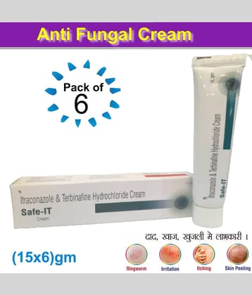 SAFE IT Anti Fungal Infection Day and Night Cream 60GM gm Pack of 6