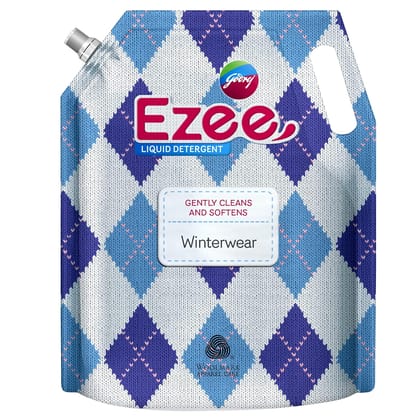 Godrej Ezee Liquid Detergent 2 Kg Pouch For Winter-Wear, Added Conditioner, No Soda Formula, Woolmark Certified, 1 Count