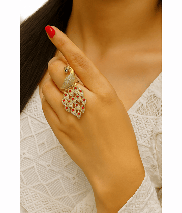 Darshini Designs Golden Rings ( Pack of 1 )