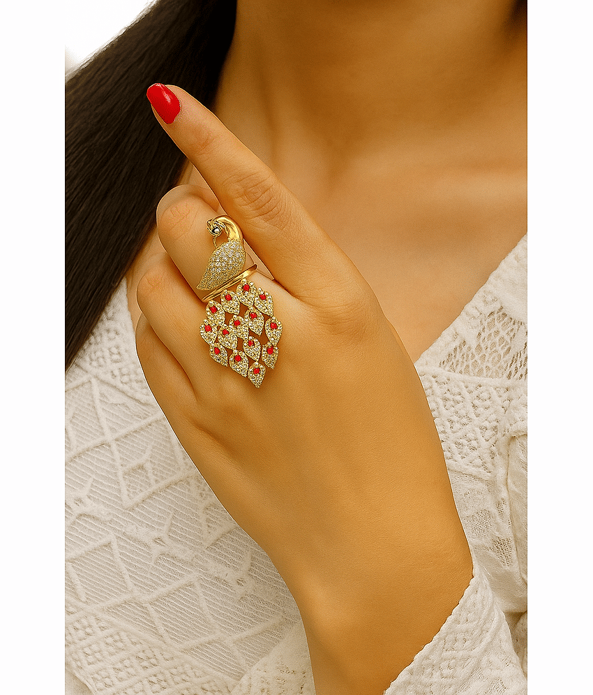 Darshini Designs Golden Rings ( Pack of 1 )