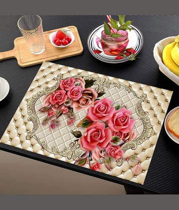 Revexo PVC Abstract Rectangle Table Mats ( 40 cm x 30 cm ) Pack of 6 - Multi