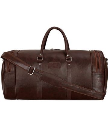 Leather World Brown Solid M Duffle Bag