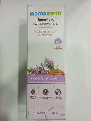 Mamaearth Rosemary Hair growth oil With rosemary & Methi dana Nozzle Applicator Promotes hair growth Made dermatologically for all Safe Tested Hair types Net content 100 ml 