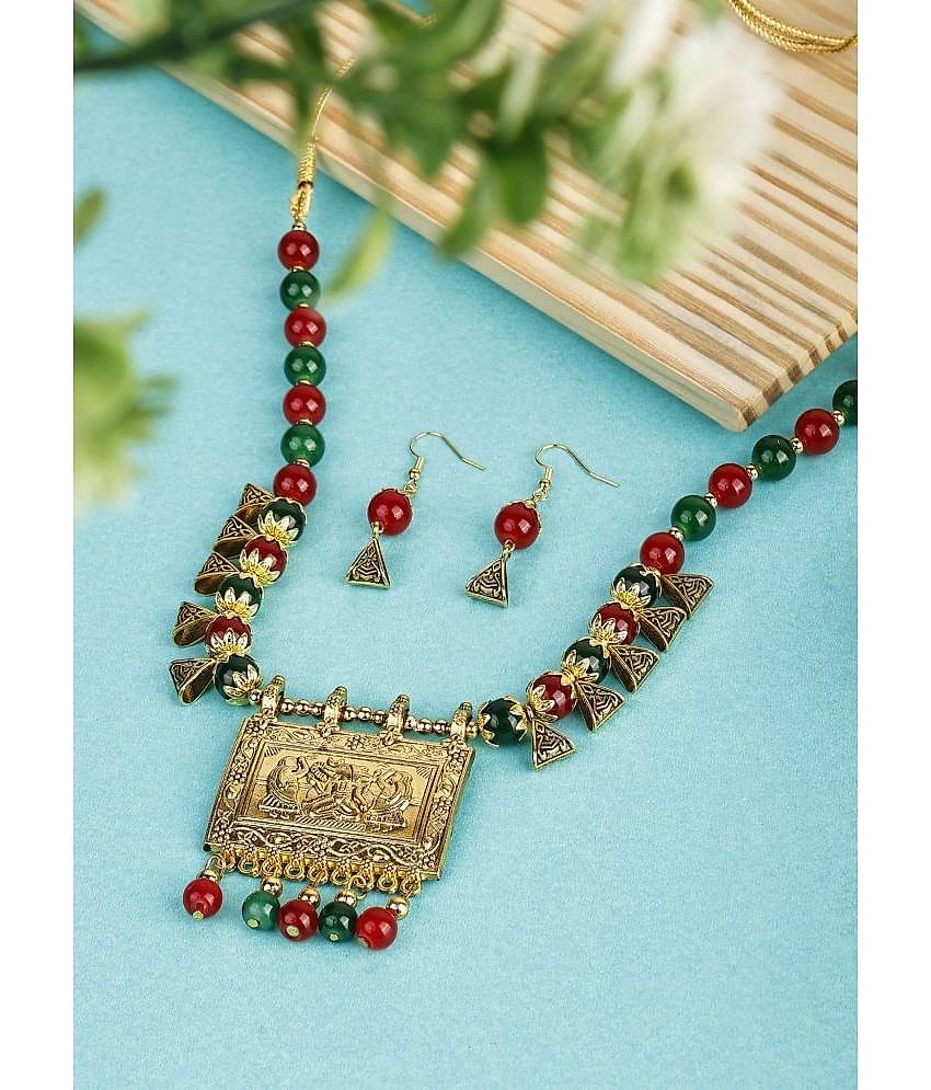 Sunhari Jewels Multi Color Alloy Necklace Set ( Pack of 1 )