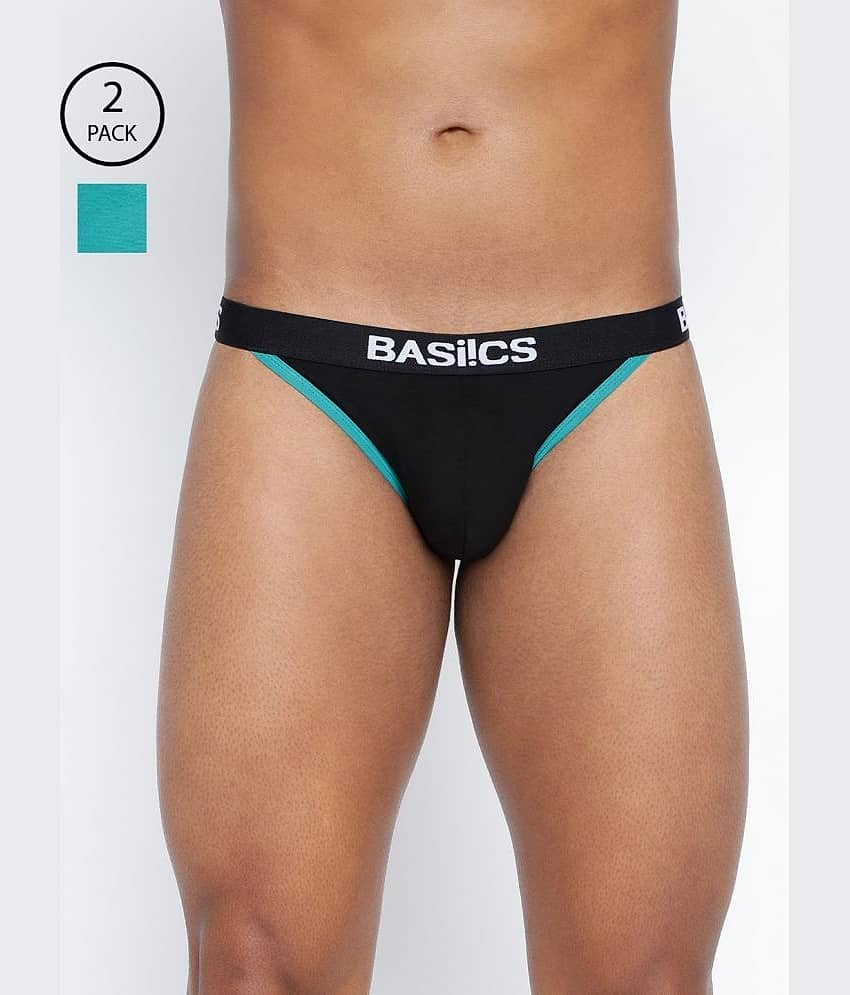 BASIICS By La Intimo Pack of 2 Cotton Blend Briefs For Men's ( Multicolor3 )