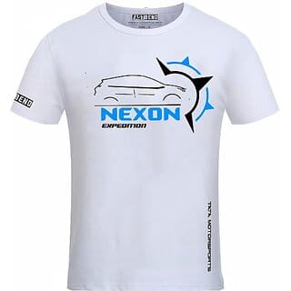 FastB Men Typography Round Neck White T-Shirt