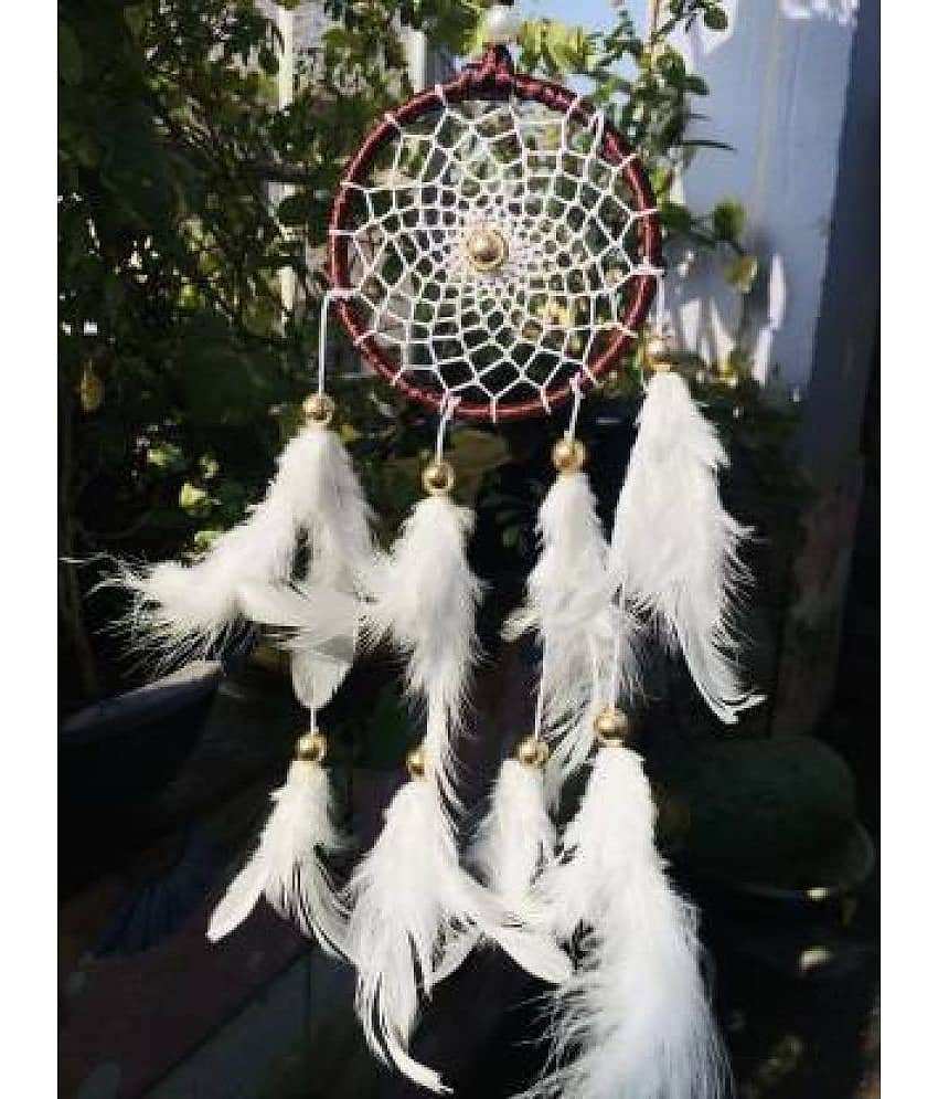 new lucky Feather White Dream Catcher - Pack of 1 ( X cms )