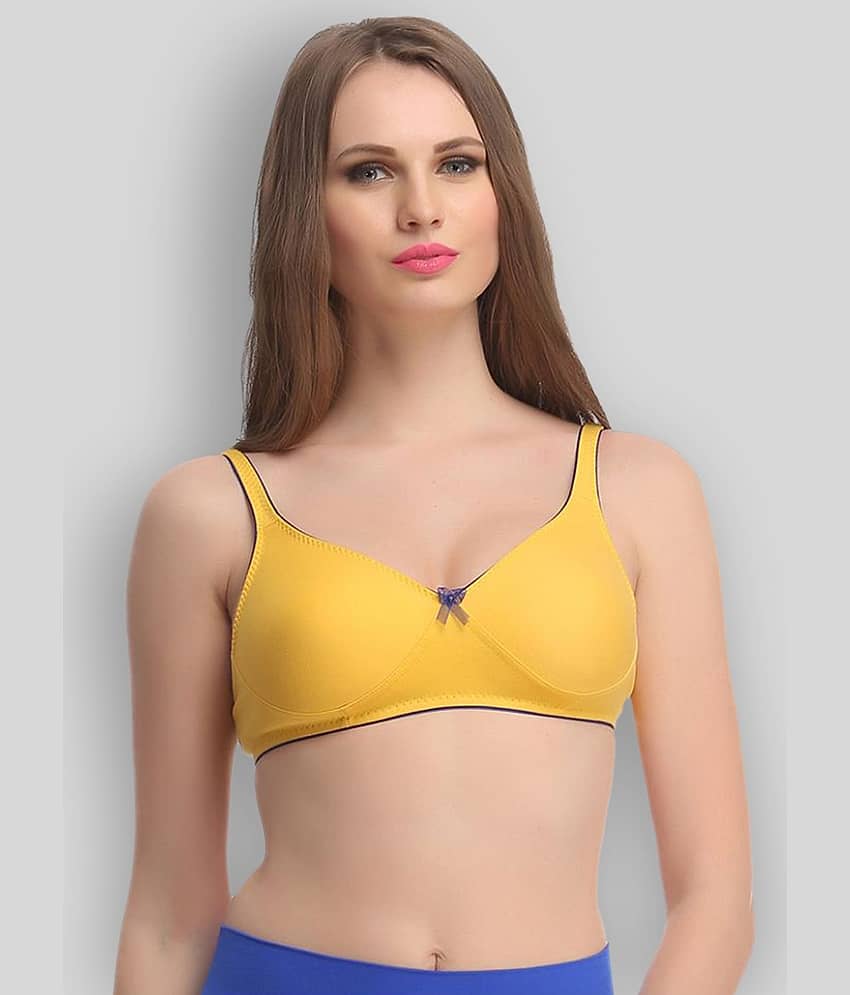 Clovia Yellow Cotton Bra