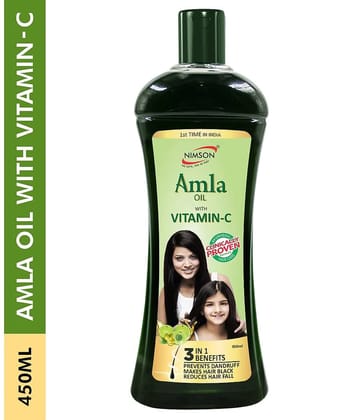 Nimson Amla Hair Oil with Vitamin C, Reduces Hair Fall & Promotes Shine and Growth, 450 ml (Pack of 1)