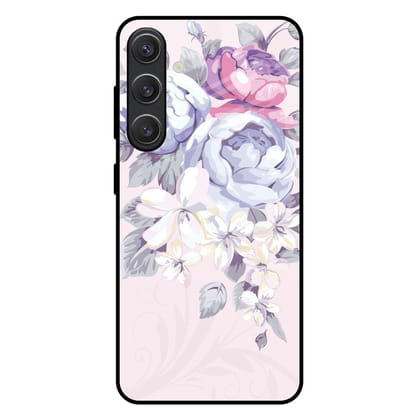 Elegant Floral Glass Case for Samsung Galaxy S25 Plus 5G