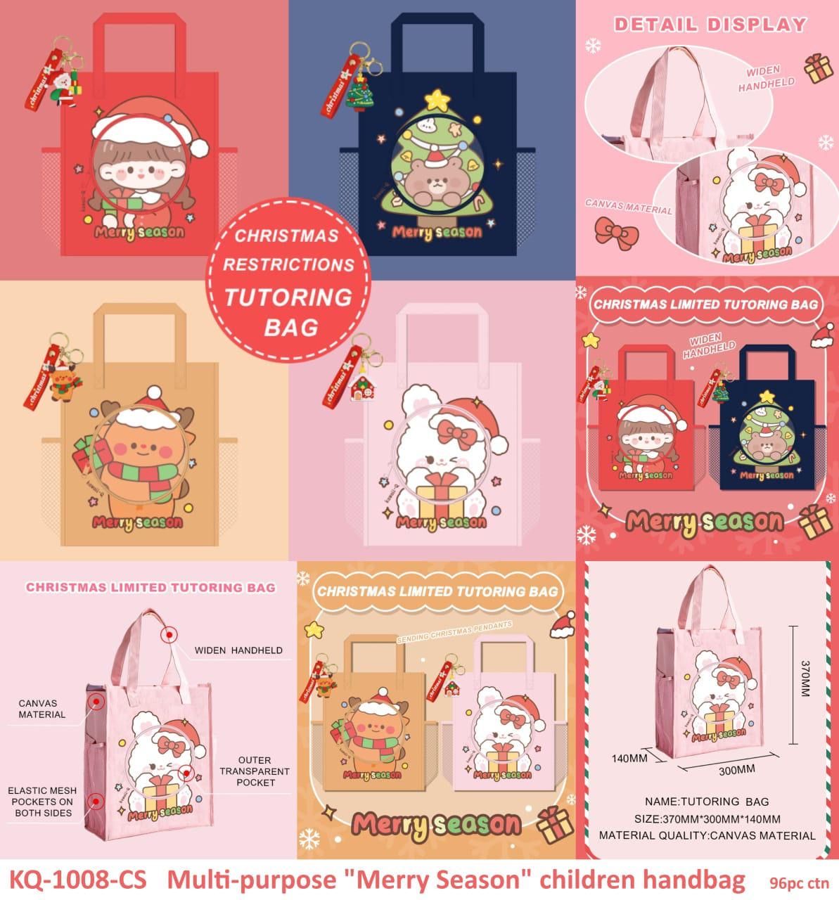 Xmas Tutorial Bag | Quirky Tote Bag with a keychain free-Red