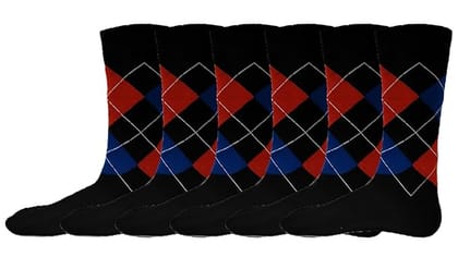 VOICI Men's Formal Socks Black, White Blue and Grey Color Free Size - Black & Blue - 6 VOICI Men's Formal Socks Black, White Blue and Grey Color Free Size - Black & Blue - 6
