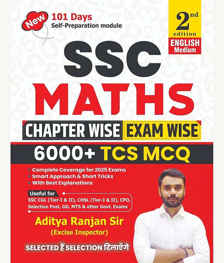 SSC MATHS 6000+ TCS MCQs Chapter-wise & Exam-wise (English Medium) 2nd Edition  (Paperback, Aditya Ranjan Sir) Paperback – 1 January 2025