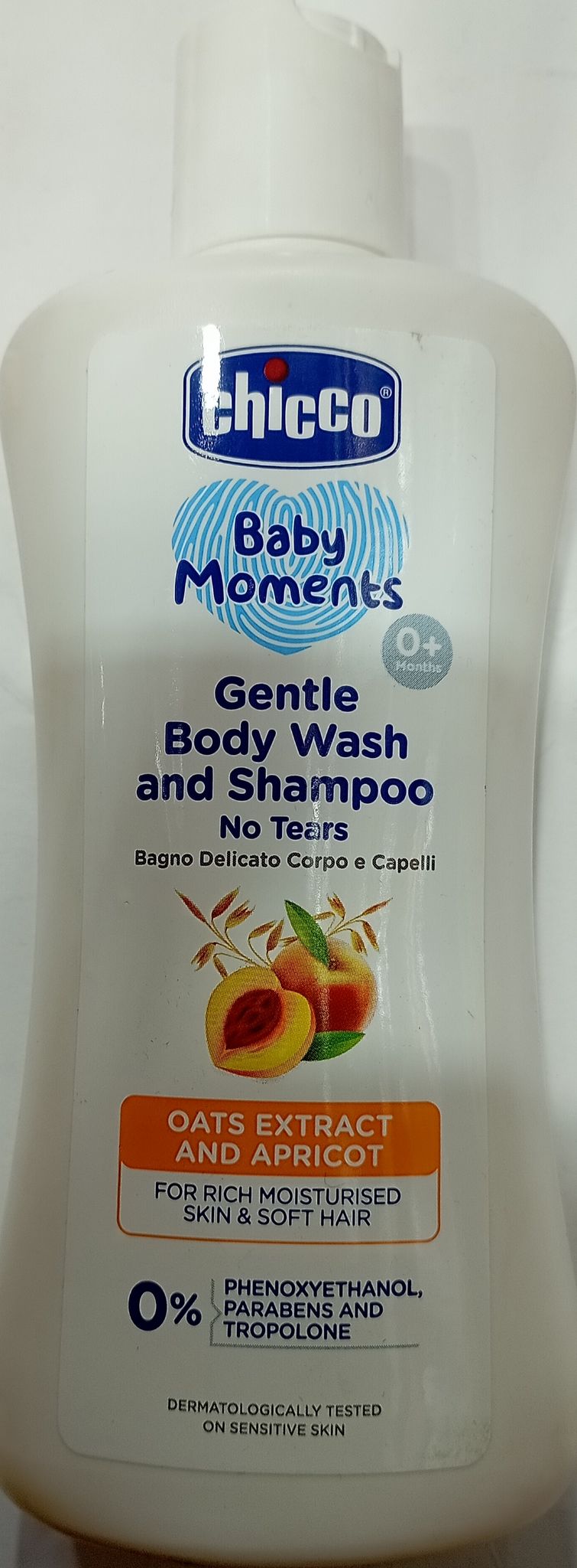 Chicco baby moments gentle body wash and shampoo no tears bagno delicato corpo e capelli 200ml