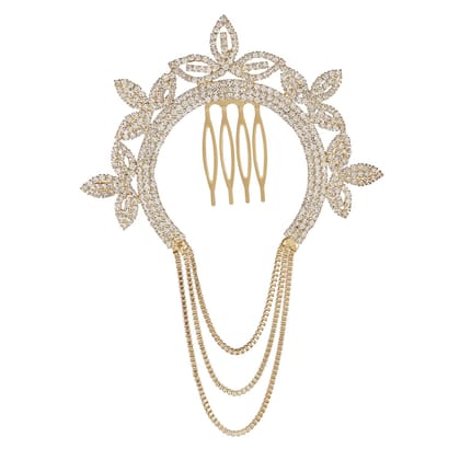 Rhinestone Studded Floral Choti Jooda