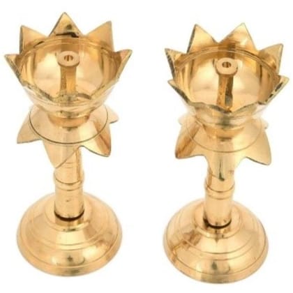 Brass Oil Lamp Deepam , Deepak Height Approx Inch (1 Piece)