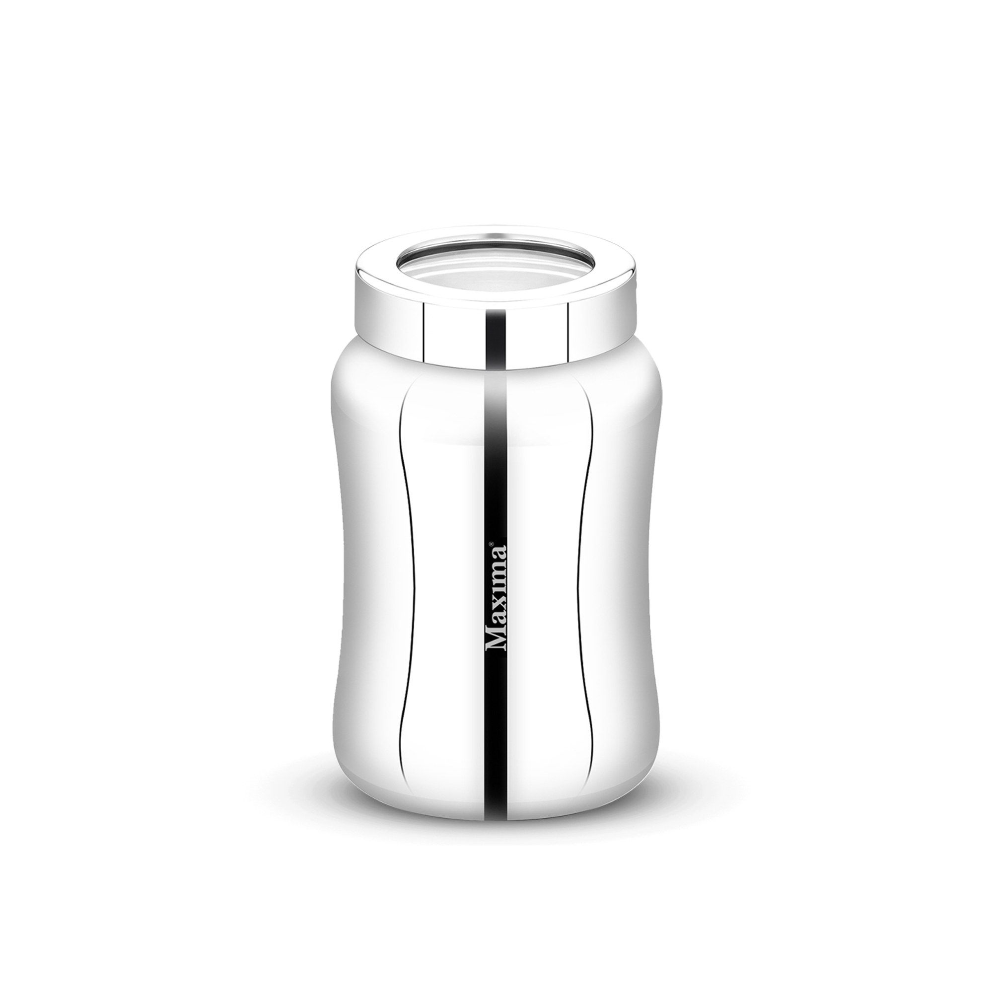MAXIMA Tulip Stainless Steel Canister - 900ml | Elegant Circular Design for Tea, Coffee, and Spices | Leak Proof | Airtight Kitchen Storage Container