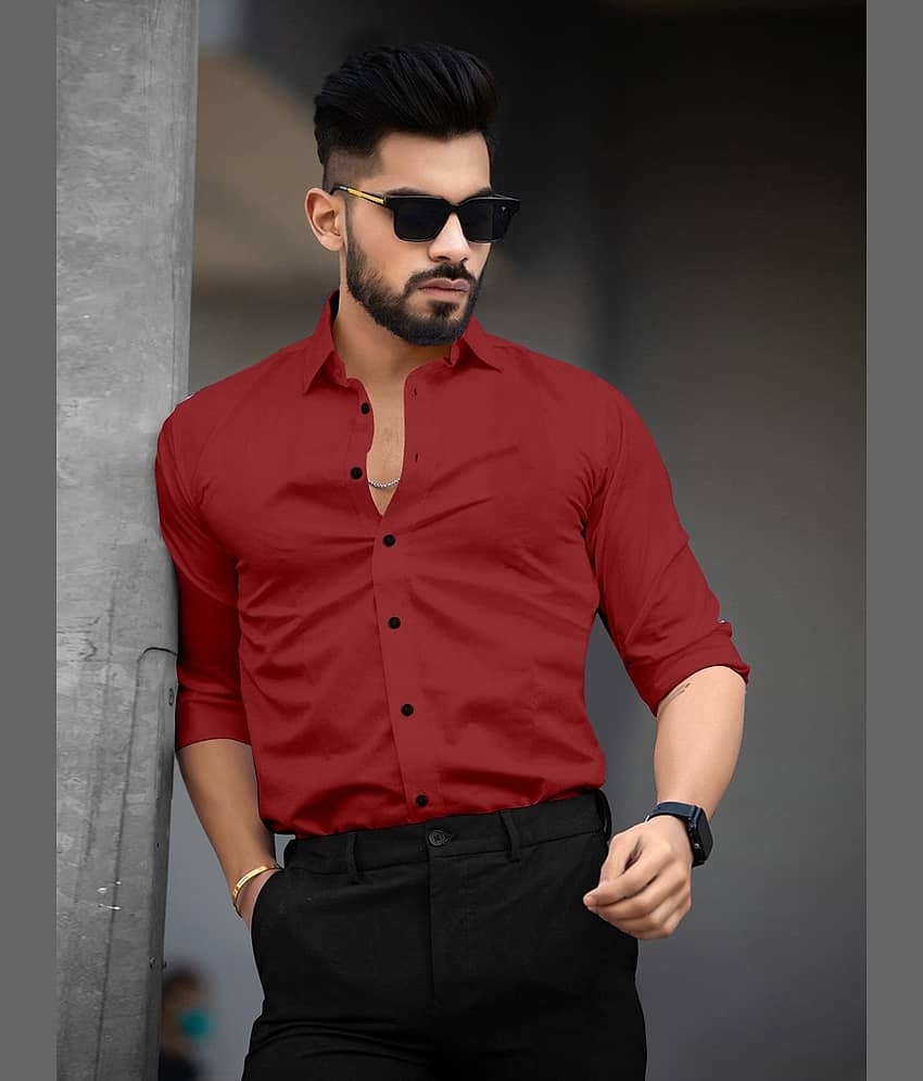 Laadli Cotton Blend Regular Fit Full Sleeves Men's Formal Shirt - Navy Blue ( Pack of 1 )