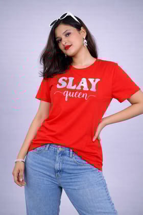 Red "Slay Queen" Tees for Women