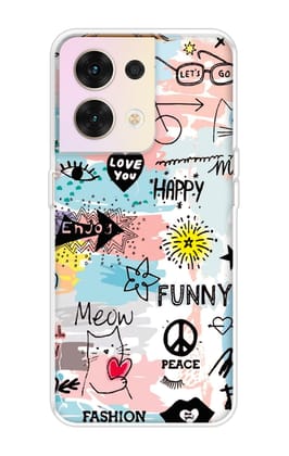 Happy Doodle Soft Cover for Oppo Reno8 5G