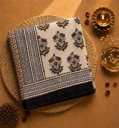 Hand Block Printed Bagh Cotton Saree 