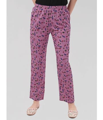 Anjir Pink Rayon Womens Nightwear Pajamas ( Pack of 1 ) - None