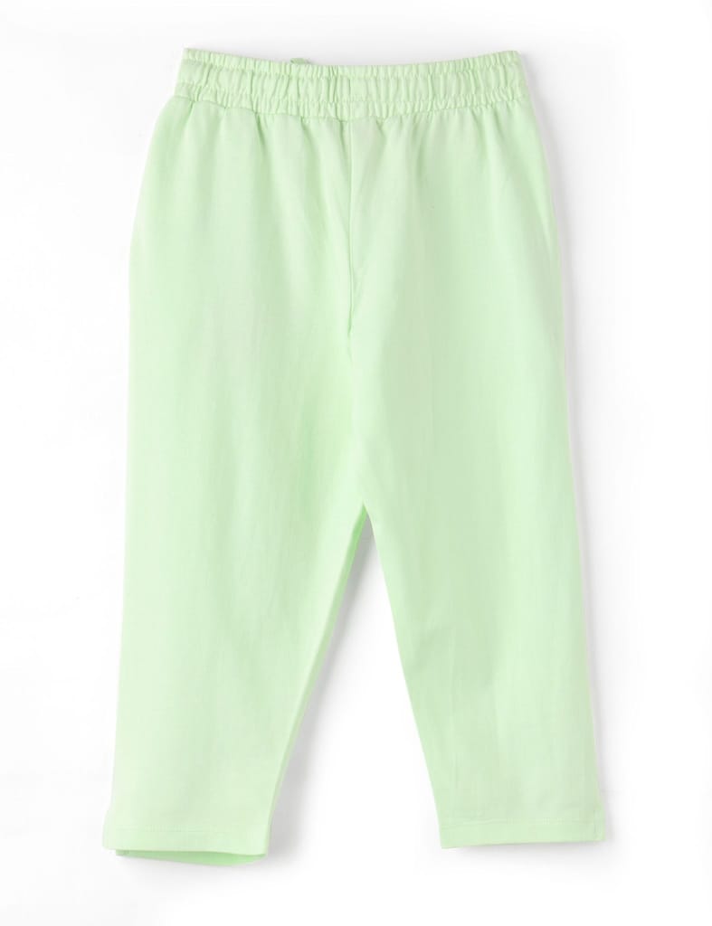 Elegant Kids Girls Capri Pants Cotton French Terry Patina Green Good Vibes 2025 at ShopCircuit |