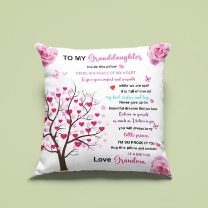 Arni Arts Peace Of My Heart Granddaughter Cushion Cover 12x12 Inch