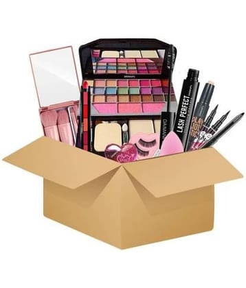 DAIMANPU Makeup Kit ( Eyeshadow Palette, Heart Lipgloss, Contour, Eyeliners, Makeup Brush, Eyelash and More )
