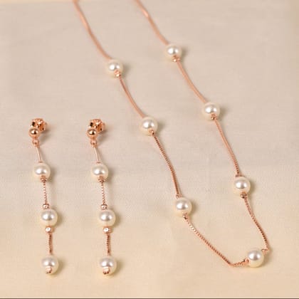 7 Pearl Pensieve Necklace Set - Rose Gold